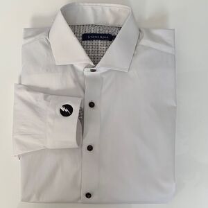 Stone Rose Men's White Long Sleeve Dress Shirt Size L